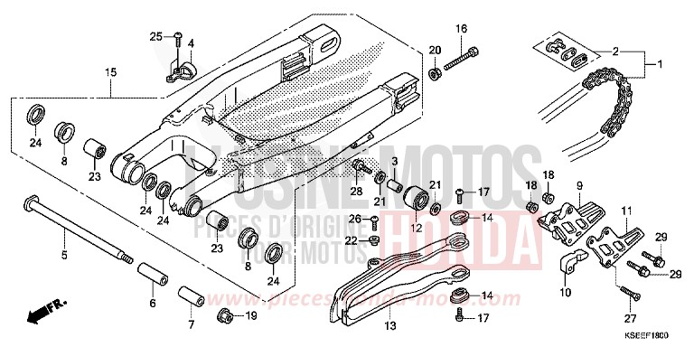 SCHWINGE von CRF150R "Big Wheels" EXTREME RED (R292) von 2018